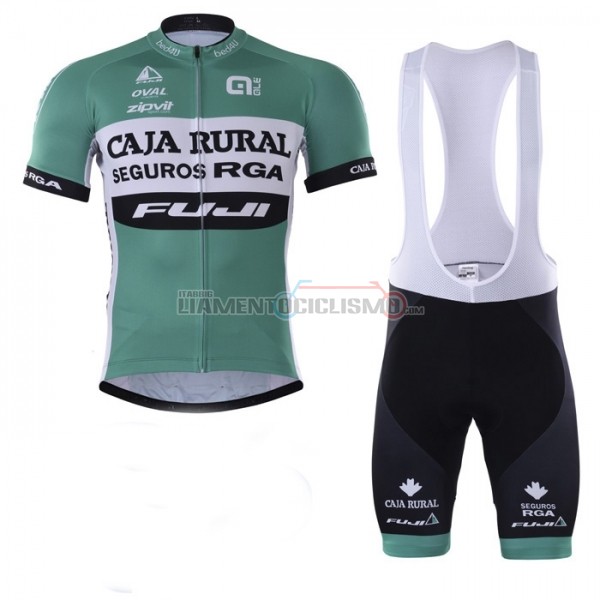 Abbigliamento Ciclismo Caja Rural Manica Corta 2018 Verde Bianco